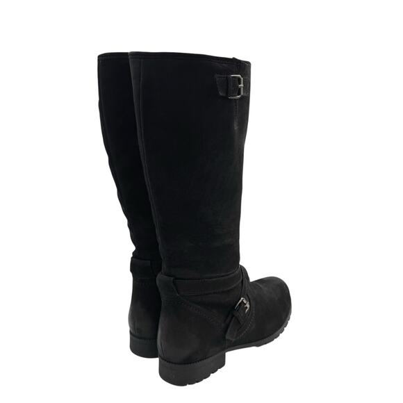 Hotter Comfort Concept Belle Black Nubuck Leather Knee High Moto Riding Boots - Picture 4 of 15